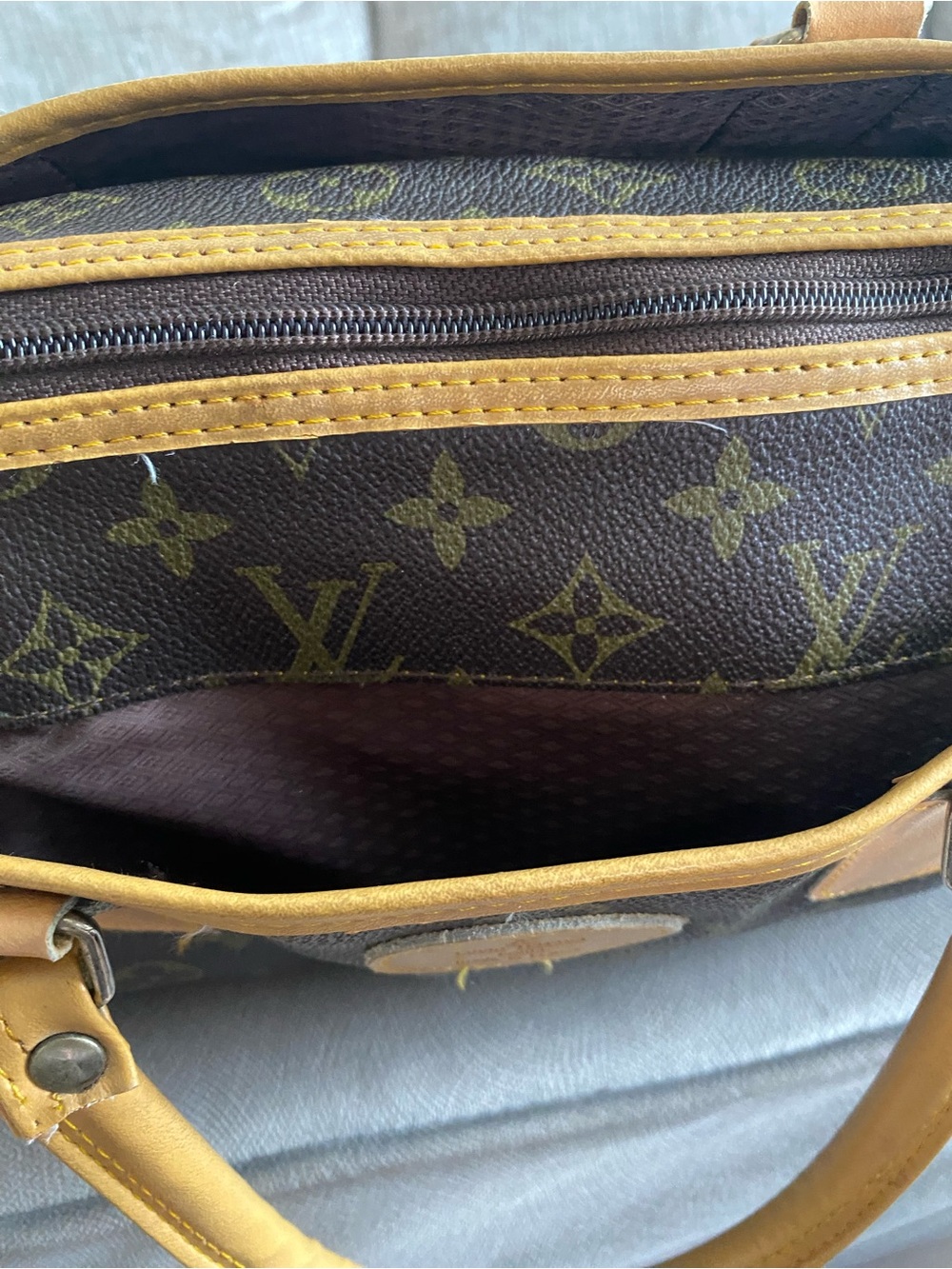 Brown Monogram Canvas Shoulder Bag with Tan Vachetta Trim - Picture 6 of 8